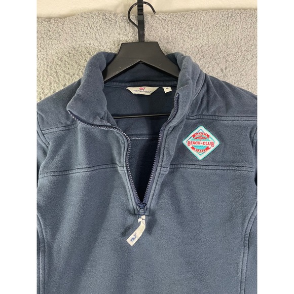 Vineyard Vines Disney Parks Beach Club Quarter Zip‎ Pullover Navy Blue Womens M - Picture 11 of 11